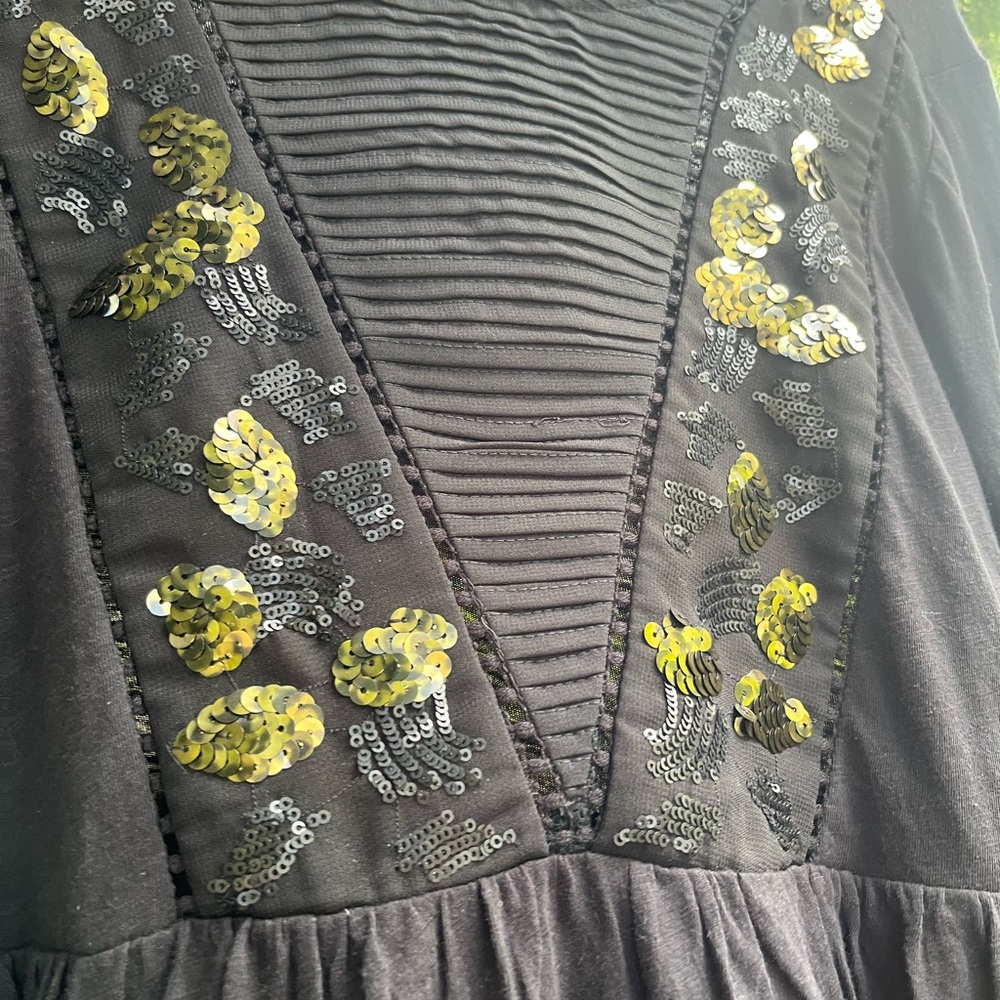 NWT Anthropologie Neale Sequined Puffed Sleeve Blouse - Picture 3 of 9